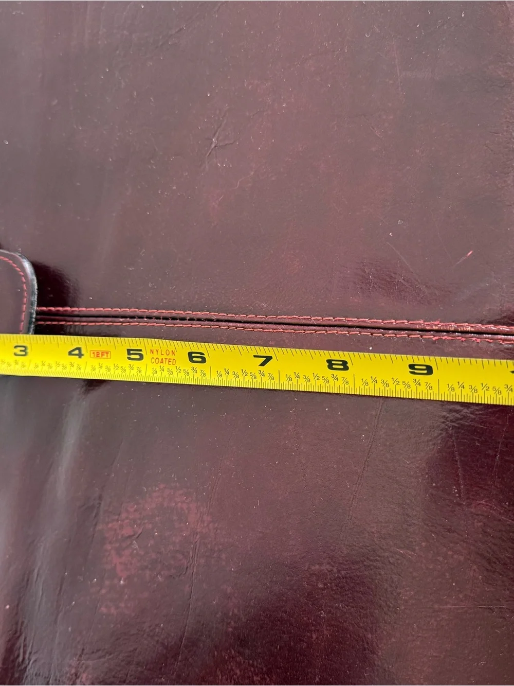 Classic Men's Leather Briefcase in Burgundy with Gold Accents